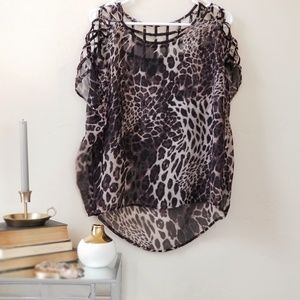 RUE21 sheer animal print blouse (S)
